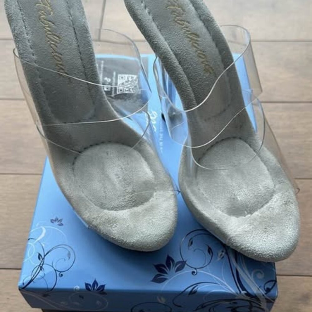 FABULICIOUS Lip-102 Competition clear heels size 7